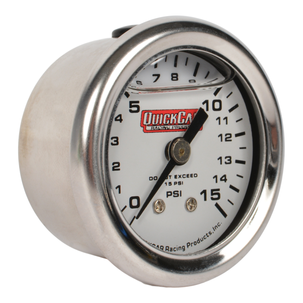 Quickcar Racing Mini Fuel Pressure Gauge Liquid Filled Joes Racing Products 2065